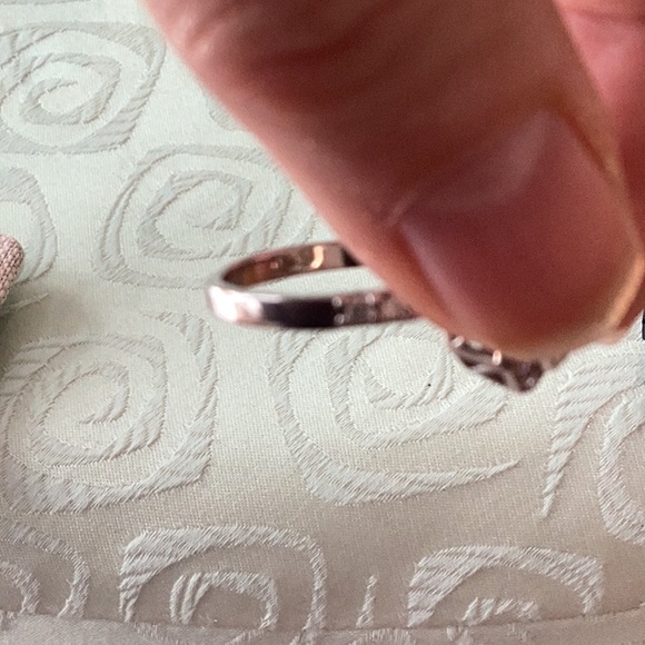 925 sterling silver band with large faceted yellow citrine stone with rhin - Picture 4 of 6